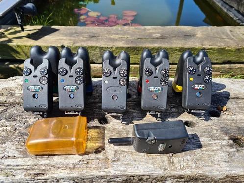 3xDelkims + Ontvanger. (groen-wit-geel), Watersport en Boten, Hengelsport | Karpervissen, Gebruikt, Ophalen