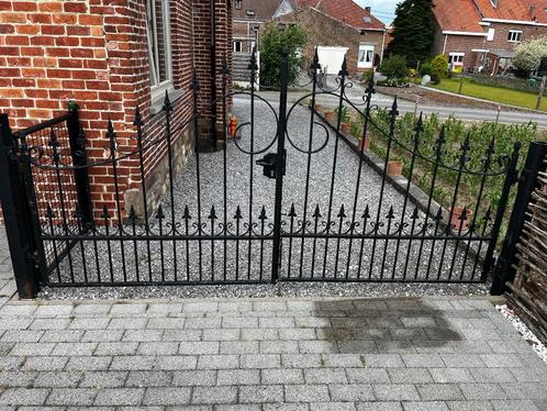 sierlijke metalen poort – 3,3 meter breed – af te halen, Tuin en Terras, Tuinhekken en Hekwerk, Gebruikt, Spijlenhekwerk, IJzer
