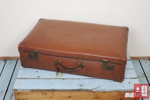 Lichtbruine Vintage Reiskoffer, Handtassen en Accessoires, Koffers, Gebruikt, 60 tot 70 cm, 35 tot 45 cm, Ophalen of Verzenden