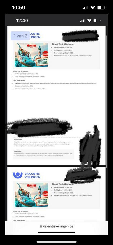 2 walibi tickets - belgium, Tickets en Kaartjes, Recreatie | Pretparken en Attractieparken, Twee personen, Ticket of Toegangskaart