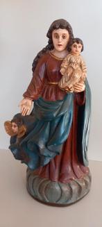 Statue religieuse Vierge à l'enfant bois polychrome, Antiquités & Art, Antiquités | Objets religieux, Enlèvement ou Envoi
