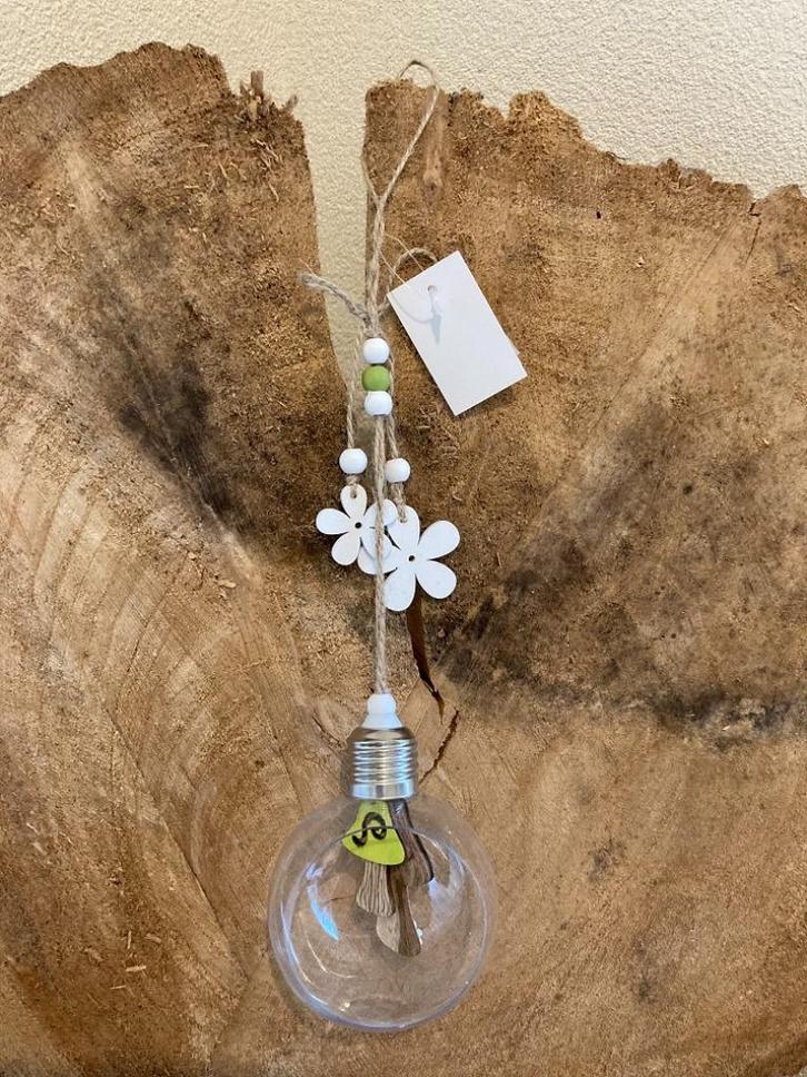 HOUT DECO 190 PADDENSTOELEN IN LAMP MET BLOEMEN NIEUW, Huis en Inrichting, Woonaccessoires | Wanddecoraties, Nieuw, Ophalen of Verzenden