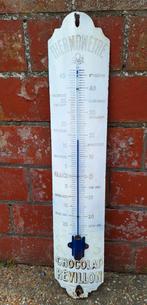 Thermomètre en émail Chocolat Revillon, Collections, Enlèvement ou Envoi, Utilisé, Panneau publicitaire
