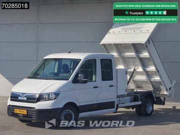 MAN TGE 5.120 Open Laadbak met Kist Dubbel Cabine Dubbelluch, Auto's, Bestelwagens en Lichte vracht, Stof, Gebruikt, Euro 6, 4 cilinders