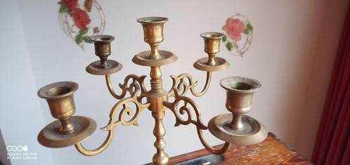 Bougeoir - chandelier métallique robuste, Antiquités & Art, Antiquités | Bougeoirs, Cuivre ou Bronze, Enlèvement ou Envoi