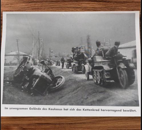 Duitse WO2 kettenkrad Kaukasus kriegsberichter foto, Verzamelen, Militaria | Tweede Wereldoorlog, Ophalen of Verzenden