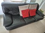SALON EN CUIR DE BUFFLE NOIR, Quatre personnes ou plus, Banc droit, STIJLVOL, Comme neuf