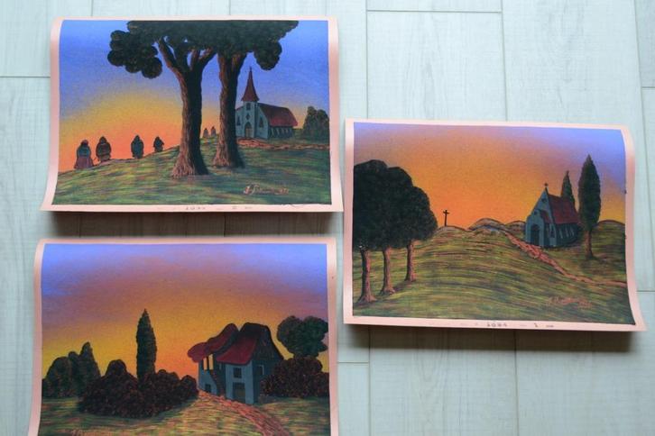 3 Schilderijen J. Boeckmans 1952, Antiek en Kunst, Kunst | Schilderijen | Klassiek, Ophalen of Verzenden