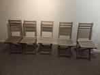 terrasstoelen ASKHOLMEN, 5 stuks, Tuin en Terras, Tuinstoelen, Ophalen, Gebruikt, Hout, Inklapbaar