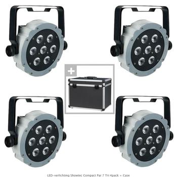 SONO light 4 x tri par 7 showtec + flightcase + BAR, Enlèvement ou Envoi, Utilisé, Lumières, Commande sonore