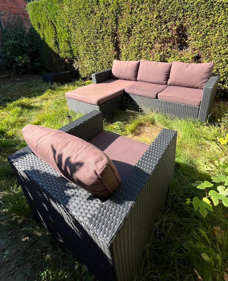 Loungset Tarrintong House, Tuin en Terras, Tuinsets en Loungesets, Gebruikt, Loungeset, Wicker, 4 zitplaatsen, Bank, Ophalen