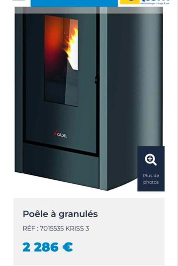 Poêle a pellet cadel 7kw, Enlèvement, Comme neuf, Gaz