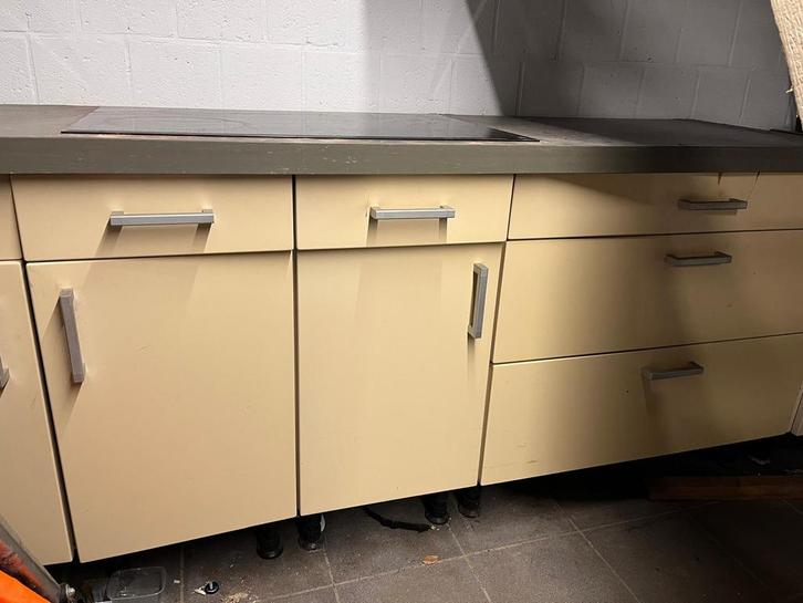 Keuken, Huis en Inrichting, Keuken | Complete keukens, Gebruikt, Dubbelwandige keuken, Crème, Kunststof, Ophalen