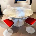 Ronde tafels tulipe eero saarinen 80 tot 180 calacatta, Ophalen of Verzenden, Zo goed als nieuw, Bruin