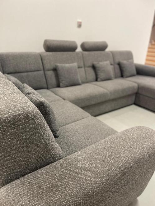 GRATIS LEVERING HEEL BE Groot Grijze Stoffen U Bankstel, Huis en Inrichting, Zetels | Zetels, Zo goed als nieuw, Hoekbank, Vierpersoons of meer