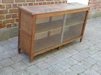 Vintage houten vitrinekast, Huis en Inrichting, Ophalen, Gebruikt, 100 tot 150 cm, Minder dan 100 cm