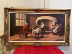Grand tableau Peinture signé encadrement ancien antique, Antiek en Kunst, Ophalen of Verzenden