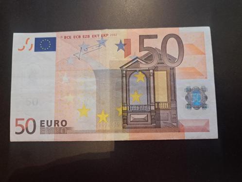 2002 Spanje 50 euro oude serie Trichet code M026, Postzegels en Munten, Bankbiljetten | Europa | Eurobiljetten, Los biljet, Spanje