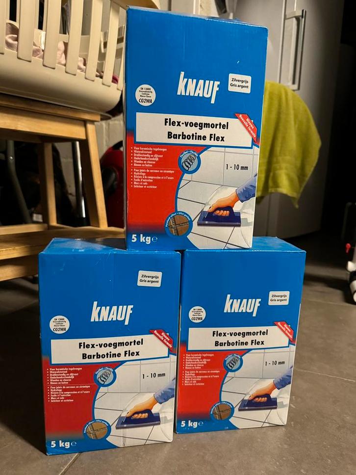 Knauf Flex Voegmortel - zilvergrijs, Doe-het-zelf en Bouw, Tegels, Nieuw, Ophalen