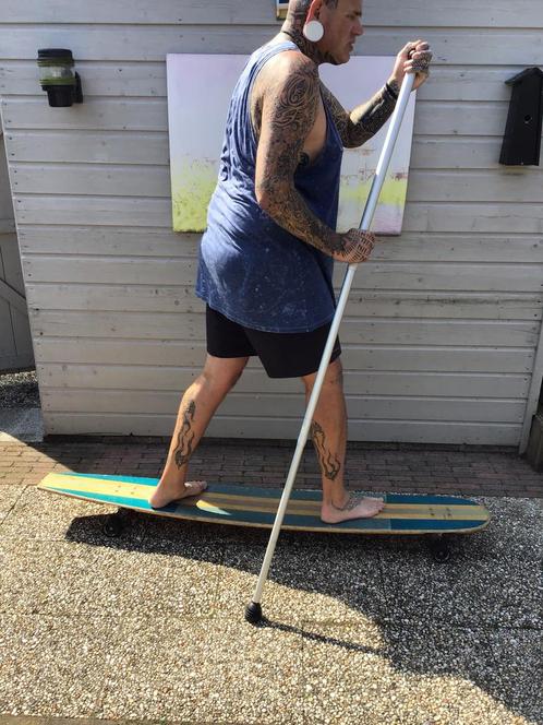 SK8Pole Aluminum Land Paddle skate stok, Sport en Fitness, Skateboarden, Zo goed als nieuw, Bescherming, Longboard, Ophalen of Verzenden