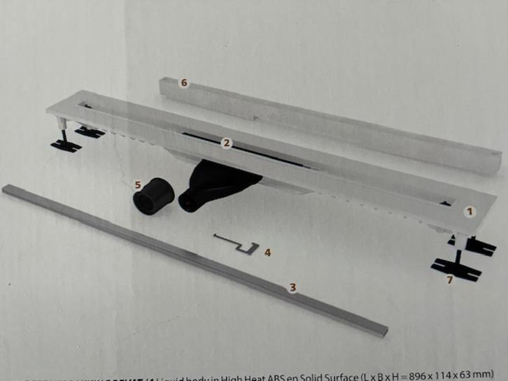 Vloergoot Carrodrain Liquid - gebruikt, Doe-het-zelf en Bouw, Sanitair, Gebruikt, Douche, Inox, Ophalen