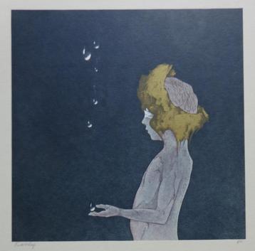 WALTER BREMS / PORTRET KIND / KLEURLITHO / 69x50cm / SIG, Enlèvement ou Envoi