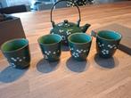 Japanse theepot met 4 kopjes keramiek nieuw, Ophalen of Verzenden, Zo goed als nieuw, Keramiek