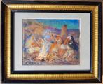 Tableau orientaliste - Etienne DINET - Feu de camp, Enlèvement ou Envoi