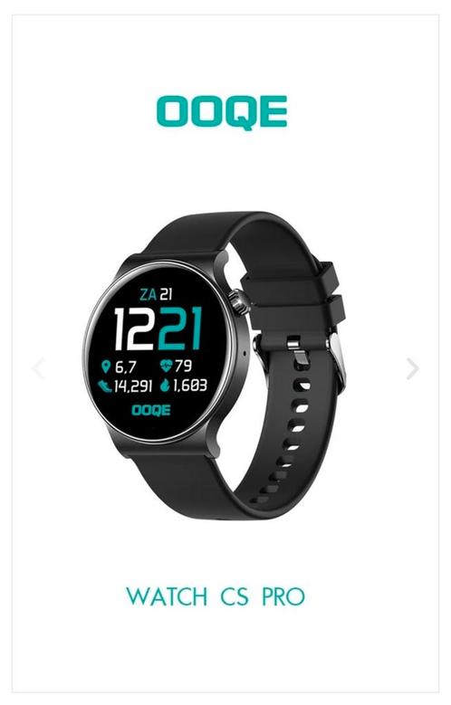 OOQE CS Pro smartwatch, Handtassen en Accessoires, Sporthorloges, Nieuw, Android, Zwart, Afstand, Calorieverbanding, Conditie