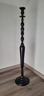 Grote zwarte metalen vloerkandelaar 98cm, Antiquités & Art, Antiquités | Bougeoirs, Enlèvement