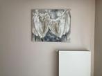 Olieverfschilderij met tinten grijs/beige, Ophalen
