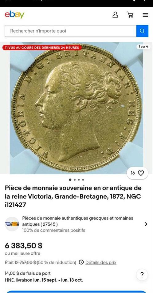 Victoria DG: Britania 1872 gouden munt wordt besproken, Antiek en Kunst, Antiek | Zilver en Goud, Goud, Ophalen of Verzenden