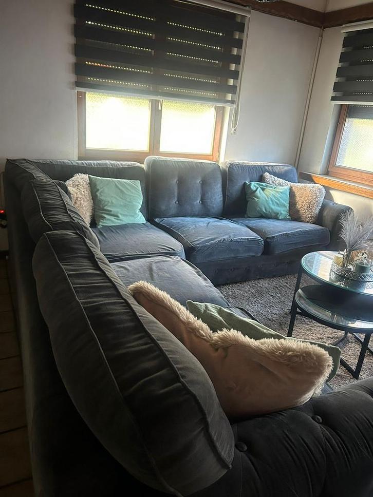 antraciet hoekbank 270/270, Huis en Inrichting, Complete eetkamers, Ophalen