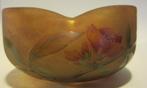 Antiek cameo glazen Daum Nancy coupe, bloemen, Verzenden