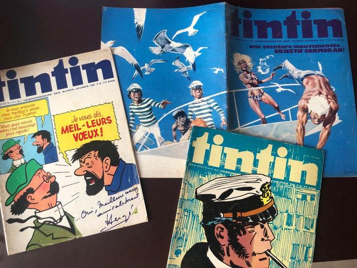 Gros lot de 247 Tintin magazines (3) - années 1971 à 1976, Livres, BD, Utilisé, Série complète ou Série, Enlèvement