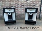 LEM K-250. 3-Weg Hoornsysteem, Ophalen, Zo goed als nieuw, 120 watt of meer, Front, Rear of Stereo speakers