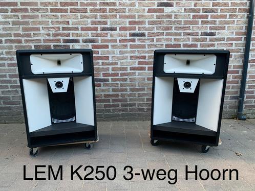 LEM K-250. 3-Weg Hoornsysteem, Audio, Tv en Foto, Luidsprekerboxen, Zo goed als nieuw, Front, Rear of Stereo speakers, 120 watt of meer