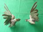 Verzilverde, metalen sculpturen van hanen., Ophalen of Verzenden
