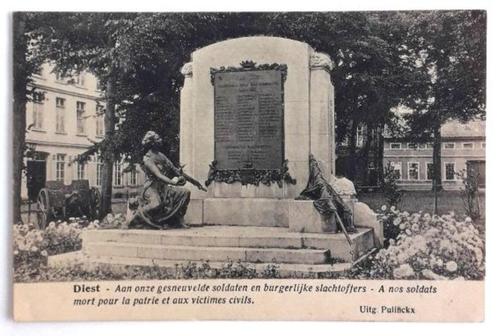 postkaart Diest - "Aan onze gesneuvelde soldaten...", Verzamelen, Postkaarten | België, Gelopen, Vlaams-Brabant, Verzenden