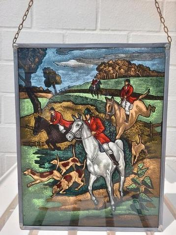 Vintage schilderij op glas. beschikbaar voor biedingen