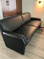 Canapé 3 places en cuir noir, Comme neuf, 200 à 250 cm, Cuir, Trois personnes
