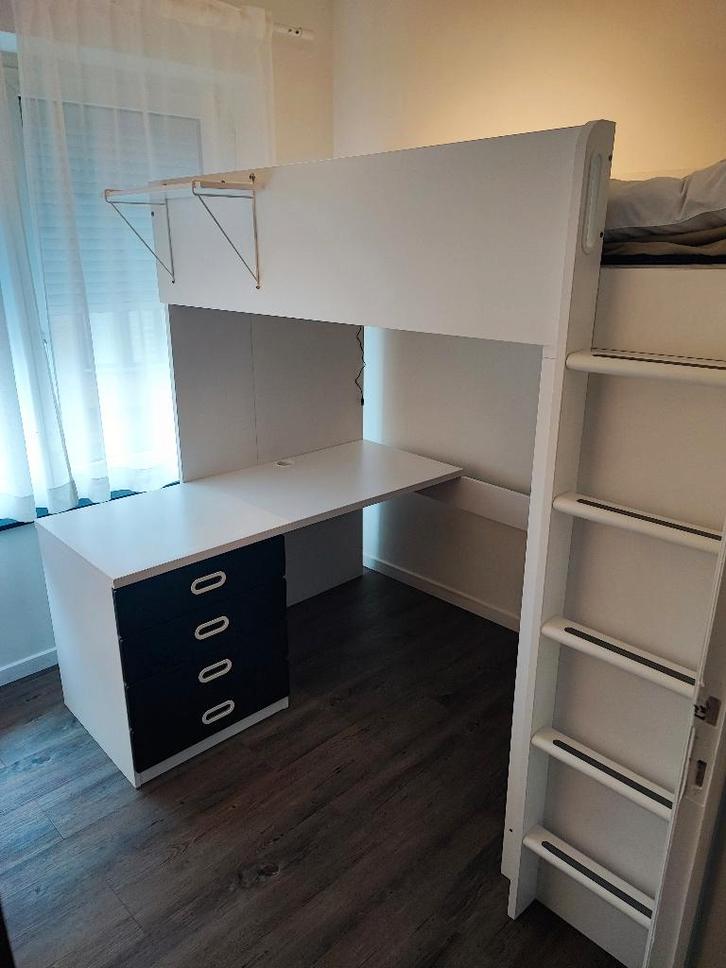 Lit Mezzanine IKEA SMASTAD, Kinderen en Baby's, Kinderkamer | Stapelbedden en Hoogslapers, Gebruikt, Hoogslaper, Ophalen