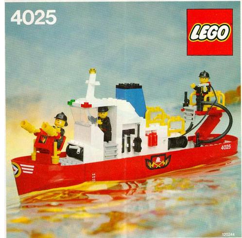 4025 Lego Brandweerboot 1982, Kinderen en Baby's, Speelgoed | Duplo en Lego, Gebruikt, Lego, Complete set, Ophalen of Verzenden