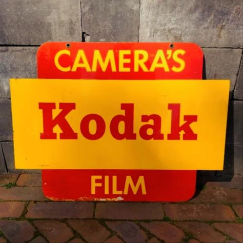 Reclamebord KODAK Film Camera's Metaal Dubbelzijdig Vintage, Verzamelen, Merken en Reclamevoorwerpen, Gebruikt, Reclamebord, Verzenden