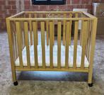 Beige houten babypark op wieltjes, Ophalen, Gebruikt, Rechthoekig, In hoogte verstelbaar