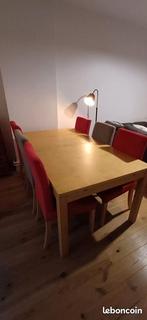 Eettafel en 6 stoelen, Huis en Inrichting, Ophalen, Gebruikt, Moderne et bois, 4 tot 6 stoelen