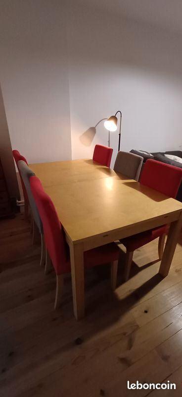 Eettafel en 6 stoelen, Huis en Inrichting, Complete eetkamers, Gebruikt, 4 tot 6 stoelen, Ophalen