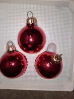 🎄KERST 3 oude kerstballen rood., Ophalen of Verzenden, Zo goed als nieuw