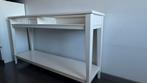 Witte tafel met glazen bovenkant, Huis en Inrichting, Kasten | Overige, Ophalen
