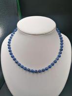 Blauwe Agata kralen ketting, Handtassen en Accessoires, Kettingen, Blauw, Nieuw, Ophalen of Verzenden, Met edelsteen